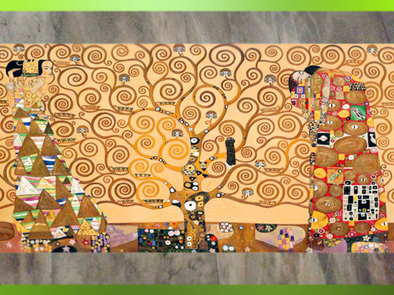 D'après l'Arbre de Vie, Entre Attente et Accomplissement, Gustav Klimt, 1905-1909, fresque, Palais Stoclet, Bruxelles. (Marsailly/Blogostelle)