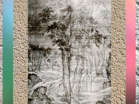 D'après une peinture chinoise à l'encre, Pins dans une forêt en hiver, attribué à Li Cheng, Xe siècle. (Marsailly/Blogostelle)