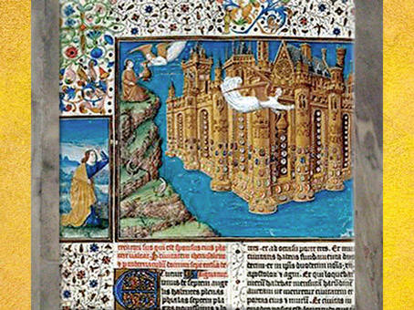 D'après La Jérusalem Céleste, manuscrit de l'Apocalypse, Jean Colombe, XVe siècle. (Marsailly/Blogostelle)