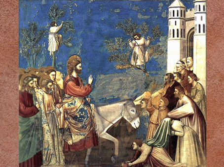D'après Jésus à Jérusalem, fresque de Giotto, chapelle Scrovegni, début XIVe siècle, Padoue, Italie. (Marsailly/Blogostelle)