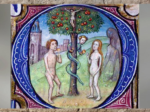 D'après le thème de l'arbre-croix, Livre d'Heures de Leonor de la Vega, XVe siècle. (Marsailly/Blogostelle)