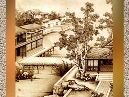 D'après Arbre et paysage, Jiao Bingzhen, dynastie Qing, fin XVIIe - début XVIIIe siècle. (Marsailly/Blogostelle)