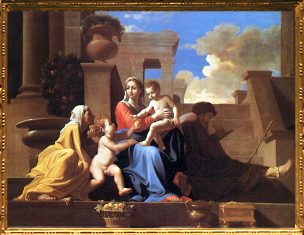 D'après La Sainte Famille à l’escalier, Nicolas Poussin 1648, XVIIe siècle, classicisme, France. (Marsailly/Blogostelle)
