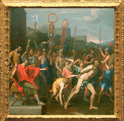 D'après Camille, qui livre le maître d'école de Faléries à ses écoliers, 1637, Nicolas Poussin, collection de La Vrillière, Paris, XVIIe siècle, classicisme, France.  (Marsailly/Blogostelle)