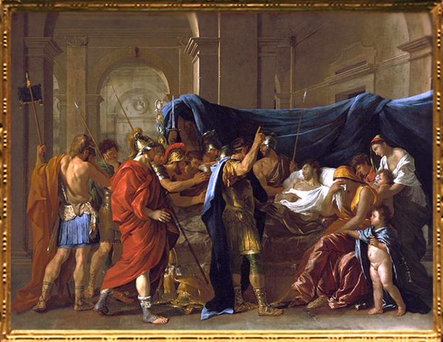 D'après La Mort de Germanicus, Nicolas Poussin, 1628, XVIIe siècle, classicisme, France. (Marsailly/Blogostelle)