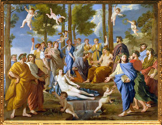 D'après Le Parnasse, Nicolas Poussin, 1630-1631, XVIIe siècle, classicisme, France. (Marsailly/Blogostelle)