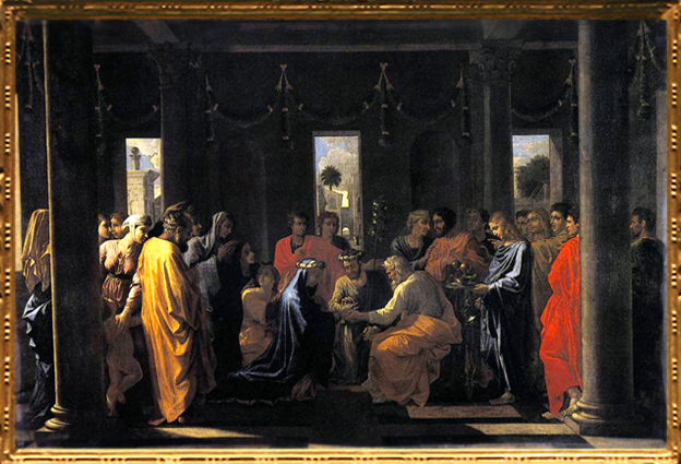 D'après Le Sacrement du Mariage, Nicolas Poussin, série de tableaux pour Cassiano Dal Pozzo, 1636, XVIIe siècle, classicisme, France. (Marsailly/Blogostelle)