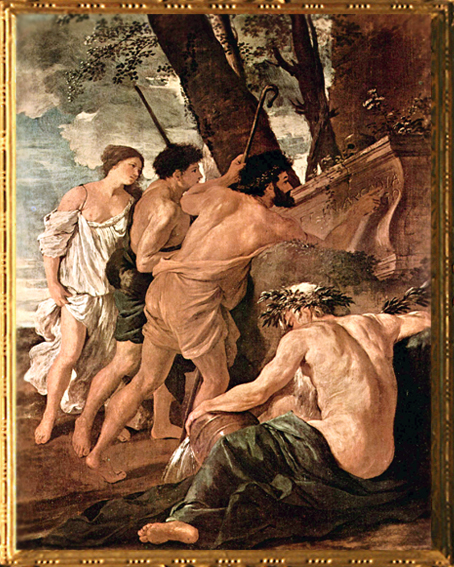 D'après les Bergers d'Arcadie, Nicolas Poussin, première version, vers 1628-1630, XVIIe siècle, classicisme, France. (Marsailly/Blogostelle)