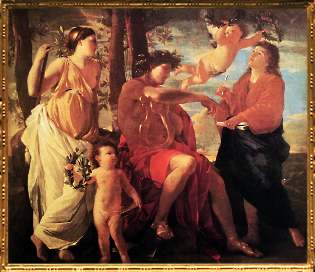 D'après L'Inspiration du Poète, Nicolas Poussin, 1665, XVIIe siècle, classicisme, France. (Marsailly/Blogostelle)
