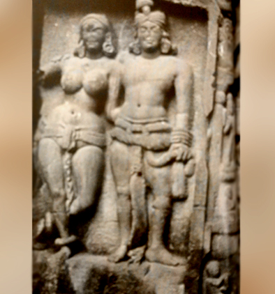 D'après un couple monumental, temple de Karlî, fin Ier siècle- IIe siècle, Maharashtra, Inde ancienne. (Marsailly/Blogostelle)