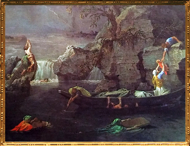 D'après un détail, L'Hiver ou le Déluge, Nicolas Poussin, 1660-1664, XVIIe siècle, classicisme, France. (Marsailly/Blogostelle)