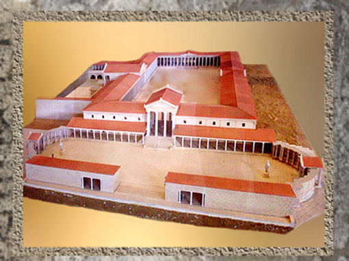 D’après la maquette du forum de la ville antique d'Arles, Ier siècle apjc, Gaule Romaine. (Marsailly/Blogostelle)