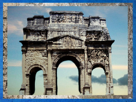 D'après l'arc de triomphe d'Orange, Ier siècle, Vaucluse, France, Gaule Romaine. (Marsailly/Blogostelle)