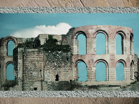 D’après les vestiges des Thermes antiques de Trèves, construits et remaniés au IVe siècle, Allemagne, époque Romaine. (Marsailly/Blogostelle)