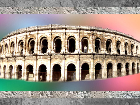 D'après les antiques Arènes de Nîmes et ses arcades, Ier -IVe siècle apjc, France, Gaule Romaine. (Marsailly/Blogostelle)