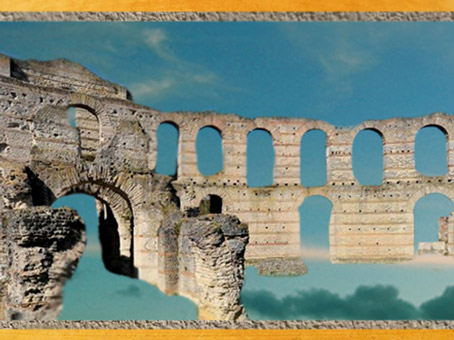 D'après les vestiges de l'amphithéâtre de Burdigala dit Le Palais Gallien, Bordeaux, Ier-IIIe siècle, Gironde, France, Gaule Romaine. (Marsailly/Blogostelle)