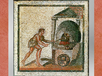 D'après le Four à Pain, mosaïque Saint-Romain-en-Gal, IIIe siècle apjc, Gaule Romaine. (Marsailly/Blogostelle)