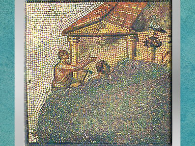 D'après les Cigognes, mosaïque Saint-Romain-en-Gal, IIIe siècle apjc, Gaule Romaine. (Marsailly/Blogostelle)