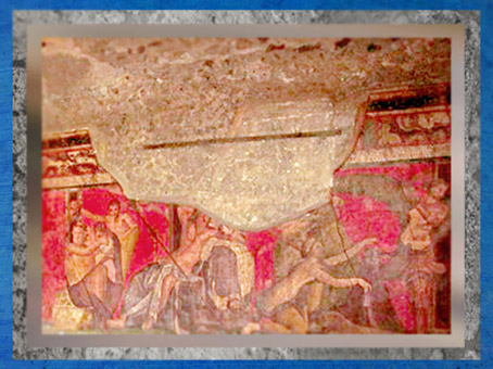 D'après le décor de la Villa des Mystères, Pompéi, Italie, art romain. (Marsailly/Blogostelle)