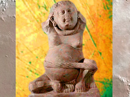 D'après le dieu de la Richesse, Kubera, école de Mathura, IIe siècle, époque Kushana, Uttar Pradesh, Nord, Inde ancienne. (Marsailly/Blogostelle)