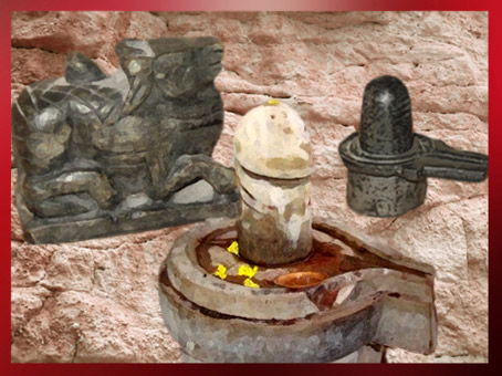 D'après le taureau à bosse Nandi, monture de Shiva, le Linga et la Yoni, symboles masculin et féminin, culte de Shiva, Inde ancienne. (Marsailly/Blogostelle)