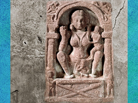 D'après Hâritî, ogresse devenue protectrice des accouchements et des enfants après avoir rencontré le Bouddha, haut-relief, grès, Ier-IIIe siècle, période Kushana, Nord, Inde ancienne. (Marsailly/Blogostelle)
