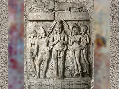D'après un personnage royal en prière, Ier-IIe siècle apjc, Amarâvatî, Andhra Pradesh, Inde du Sud. (Marsailly/Blogostelle)