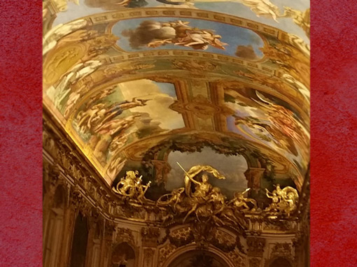 D'après la voûte de François Perrier et la Diane Chasseresse du décorateur François-Antoine Vassé, Galerie Dorée, Hôtel de Toulouse (Banque de France), Paris, France, XVIIIe siècle. (Marsailly/Blogostelle)