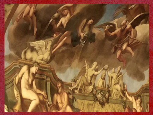 D'après la Galerie Dorée, motifs antiques, François Antoine Vassé, Hôtel de Toulouse, Paris, France, XVIIIe siècle. (Marsailly/Blogostelle)