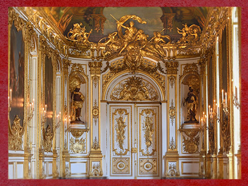 D'après le style Rocaille de la Galerie Dorée, Hôtel de Toulouse, et les Allégories des continents, l'Amérique et l'Afrique, installées au XIXe siècle, Paris, France. (Marsailly/Blogostelle)