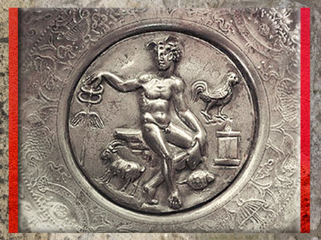 D'après le dieu Mercure, coupe, argent, trésor de Berthouville dédié à Mercure, IIe siècle, Gaule Romaine.(Marsailly/Blogostelle)