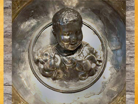 D'après Hercule Enfant étouffant deux Serpent, Trésor de Hildesheim, argent rehaussé d’or, Ier siècle avjc-Ier siècle, Germanie, Allemagne, période Romaine. (Marsailly/Blogostelle)