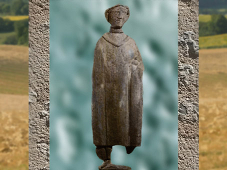 D'après un pèlerin et ses offrandes, ex-voto, hêtre, source des Roches, Ier siècle apjc, Chamalières, France, Gaule Romaine. (Marsailly/Blogostelle)