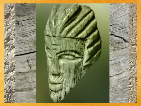 D'après l'effigie du dieu Pan, décor sculpté d'un canif, Ier avjc-IVe siècle apjc, Gaule Romaine. (Marsailly/Blogostelle)