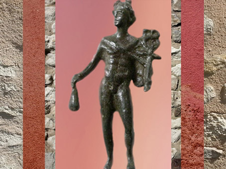 D'après Mercure coiffé du pétase, avec bourse et caducée, Gaule Romaine. (Marsailly/Blogostelle)