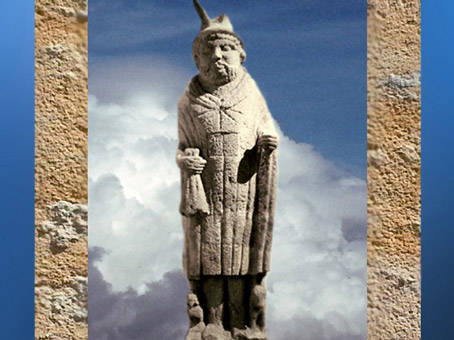 D'après le Mercure de Lezoux, vêtu à la gauloise, Auvergne, Ier avjc-IVe siècle apjc, Gaule Romaine. (Marsailly/Blogostelle)