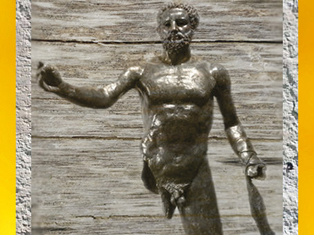 D'après une statuette d’Hercule, bronze doré, Avenches, Suisse, Ier-IVe siècle, époque romaine, (Marsailly/Blogostelle)