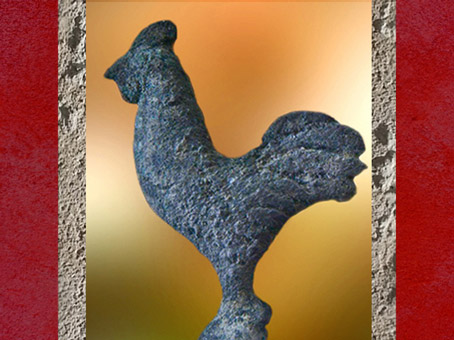 D'après le Coq, symbole de Mercure adopté par les Gaulois, métal, Ier - IVe siècle apjc, Gaule Romaine. (Marsailly/Blogostelle