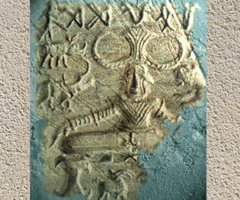 D'après le sceau au Yogi entouré d'animaux, Mohenjo-Daro, civilisation de l'Indus, vers 2500-1800 avjc. (Marsailly/Blogostelle.)