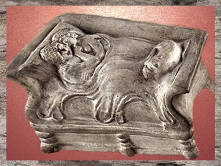 D'après un objet votif personnel, dit Les Amants de Bordeaux, terre cuite, IIe-IIIe siècle, France, Gaule romaine. (Marsailly/Blogostelle)