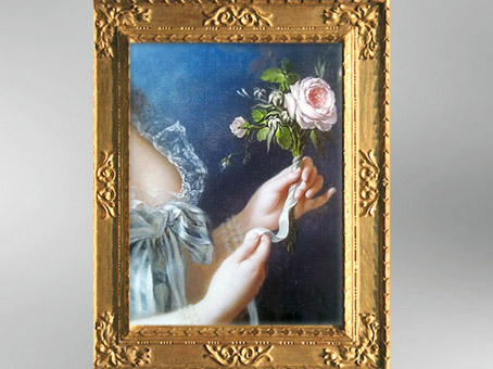 D'après la Rose de Marie-Antoinne, détail, 1783, Élisabeth Louise Vigée Le Brun. (Marsailly/Blogostelle)
