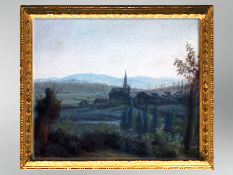D'après le Paysage des Ardennes, l'église de Mohon, 1826, Élisabeth Louise Vigée Le Brun. (Marsailly/Blogostelle)