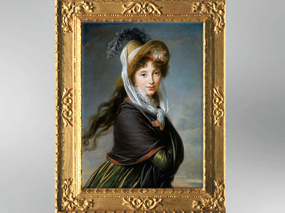 D'après un portrait de Jeune Femme au chapeau, vers 1797, Élisabeth Louise Vigée Le Brun. (Marsailly/Blogostelle)
