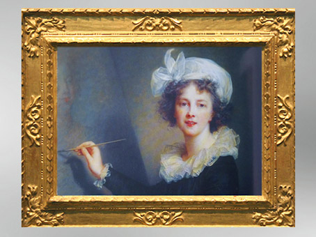D'après un autoportrait avec palette et pinceaux, détail, vers 1791, Élisabeth Louise Vigée Le Brun. (Marsailly/Blogostelle)