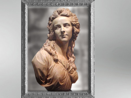 D'après le buste d'Élisabeth Louise Vigée Le Brun, par Augustin Pajou, 1783, terre cuite. (Marsailly/Blogostelle)