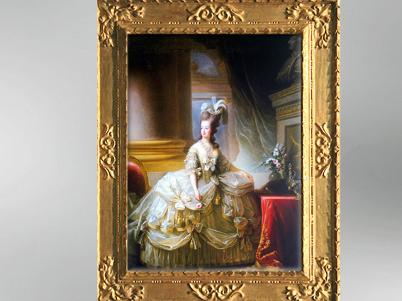 D’après un portrait de la reine de France, Marie-Antoinette en souveraine, 1785, Élisabeth Louise Vigée Le Brun. (Marsailly/Blogostelle)