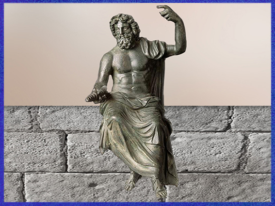 D'après Jupiter et son Foudre, inspiré d’un original grec de Phidias (Ve siècle avjc), bronze romain, Ier-IIe siècle, Rome Antique. (Marsailly/Blogostelle)