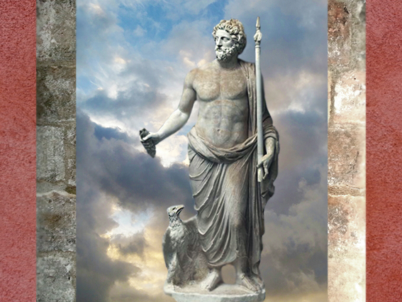 D'après une statue de Jupiter et son Foudre, marbre, vers IIe siècle apjc, art romain. (Marsailly/Blogostelle.)