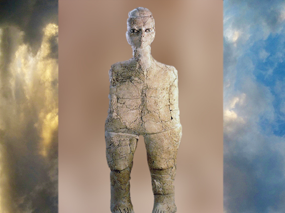 D'après la statue d’Aïn Ghazal, vers 9000 ans avjc, Jordanie, Levant néolithique. (Marsailly/Blogostelle)