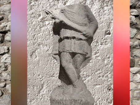 D'après Cautès, torche levée, culte de Mithra, mur d'Hadrien mithraeum, Angleterre, Rome Antique. (Marsailly/Blogostelle)